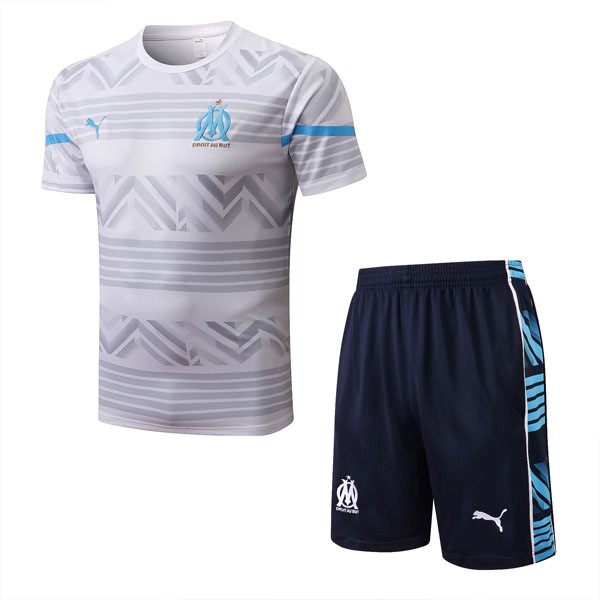 Trainingsshirt Marseille Komplett-Set 2022-2023 Weiß